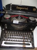 An antique Imperial typewriter COLLECT ONLY