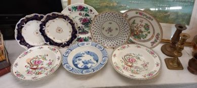 A quantity of Victorian and early 20c hand painted plates, Burleigh and Burleigh potteries etc