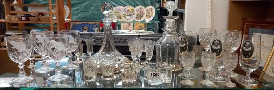 A quantity of glasses including 2 decanters etc. COLLECT ONLY