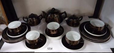 A vintage LGTC Japan black and gold tea set (missing 1 cup) COLLECT ONLY