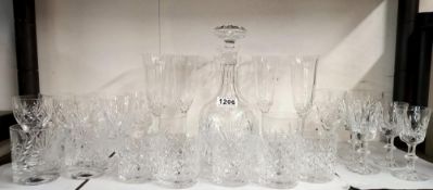 A good lot of crystal glasses & a decanter COLLECT ONLY