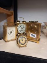 2 mantle clocks & 2 alarm clocks