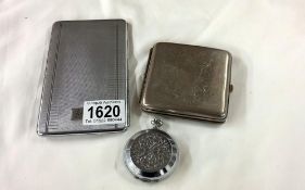 A Sekonda USSR pocket watch & 2 cigarette card cases