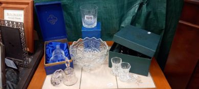 Boxed Burns crystal glasses and other glass ware COLLECT ONLY