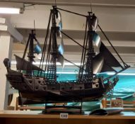 A large 3D ship puzzle, assembled, looks complete COLLECT ONLY