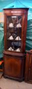 A Mahogany corner cupboard display cabinet COLLECT ONLY