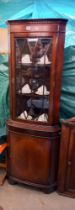 A Mahogany corner cupboard display cabinet COLLECT ONLY