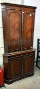 A four door mahogany corner cupboard, COLLECT ONLY.