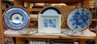 A quantity of collectors plates etc including blue and white Chinese bird cage plate COLLECT ONLY