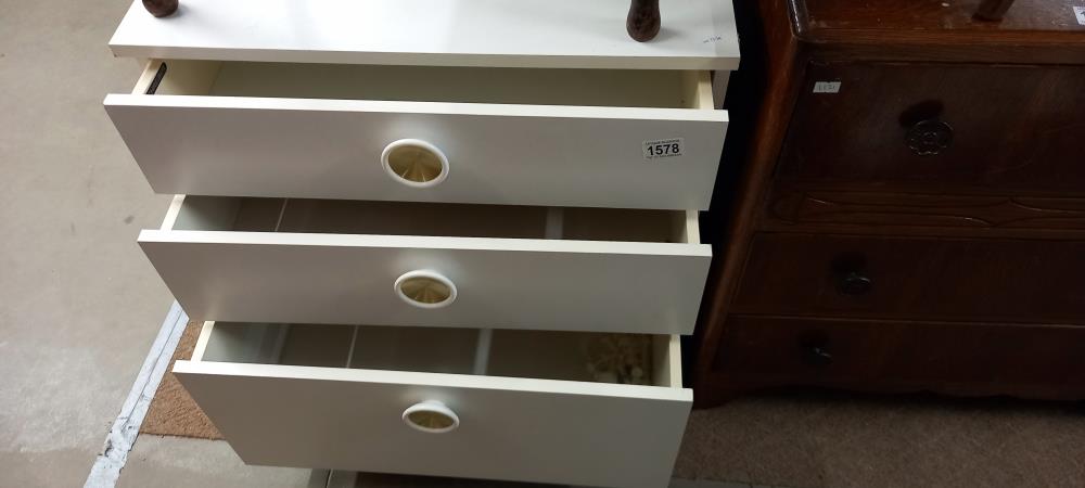 A white melamine bedroom chest of drawers COLLECT ONLY - Image 2 of 2