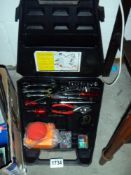 A cased auto tool kit, alarms, charger etc., COLLECT ONLY.
