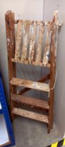 A vintage wooden step ladder COLLECT ONLY
