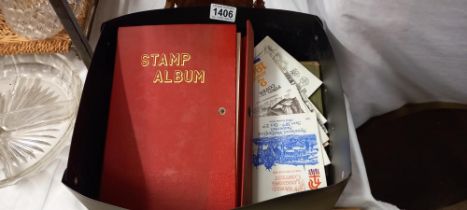 A quantity of stamps and covers and stamp albums including some Victorian penny reds etc
