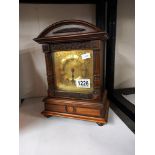 An Edwardian mantle clock with brass face a/f COLLECT ONLY