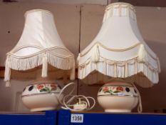 A pair of porcelain C.P.P. Rye lamp bases with similar COLLECT ONLY