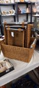 Set of 4 graduated rattan baskets COLLECT ONLY