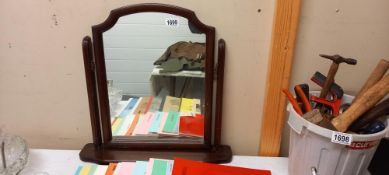 A dark wood stained dressing table mirror COLLECT ONLY
