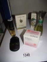 A quantity of vintage perfume and a sealed jar of Ponds face cream