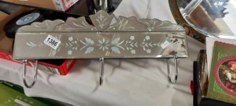 An ornate gypsy style bevel edge mirror/coat rack COLLECT ONLY