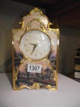 A lamplight lane porcelain clock by Thomas Kinkade limited edition no 5782 COLLECT ONLY