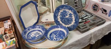 A quantity of dinnerware including Blue Willow COLLECT ONLY