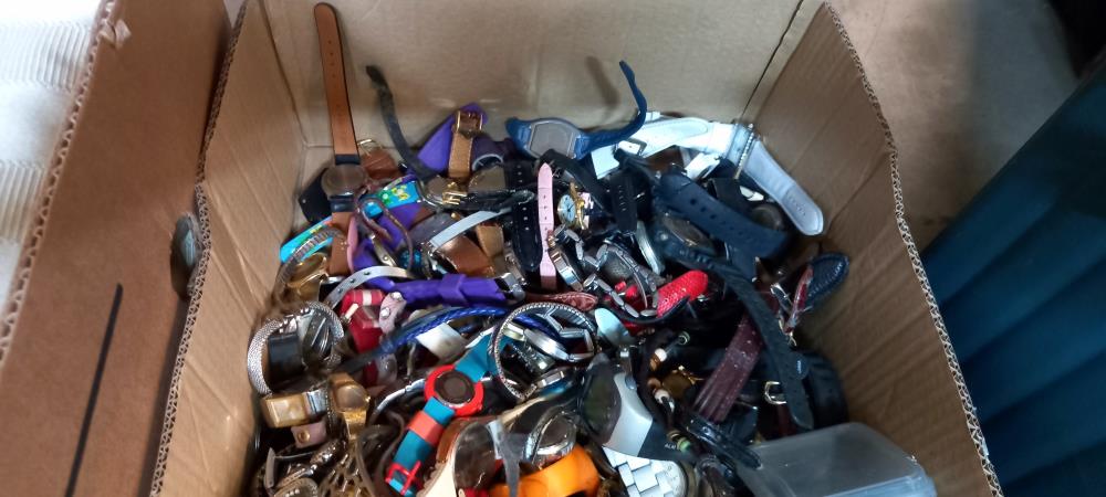 A large box of fashion wristwatches COLLECT ONLY. - Image 2 of 3