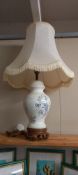 A pottery table lamp, possibly Aynsley COLLECT ONLY