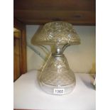 A vintage heavy glass table lamp COLLECT ONLY