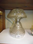 A vintage heavy glass table lamp COLLECT ONLY