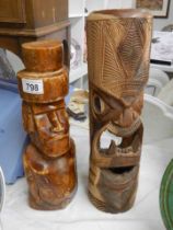 Two wooden tribal carvings.