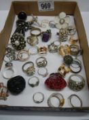 A mixed lot of ladies dress rings.