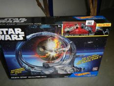A boxed Star Wars Hot Wheels 'Death Star Revolution Race'