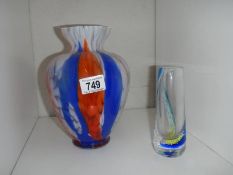 Two studio glass vases.