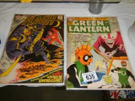 Green Lantern No.6 by DC comics (front and back page loose) and Flash No. 180.