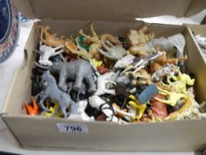 A box of in excess of 200 vintage plastic farm animals.