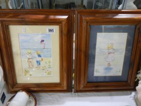 A pair of framed and glazed watercolours signed M Warren 1996.