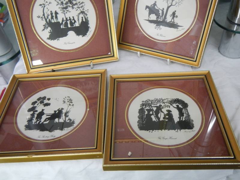 Four gilt framed silhouettes, 17 x 17 cm. - Image 3 of 3