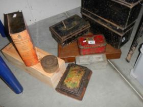 A good lot of vintage tins etc.,