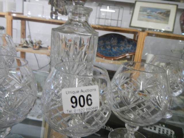 A crystal decanter and six brandy glasses. COLLECT ONLY. - Image 3 of 4
