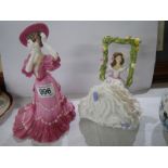 A Royal Doulton Blossom Time figurine and a Coalport Victoria Rose figurine