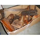 A box of vintage carpenters tools.
