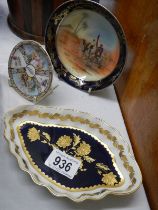 Three porcelain pin dishes.