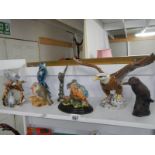 A mixed lot of bird figure including Coalport Robin, County artists baby Kingfisher,