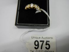 A silver gilt ring set CZ, size P, 3.9 grams.