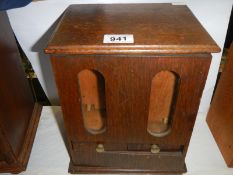 An Edwardian oak stationery/filing box. COLLECT ONLY.