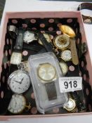 A mixed lot of vintage pocket and wrist watches.