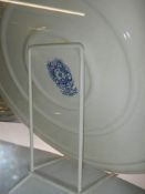 A Myott & Sons blue and white cake/sandwich plate, 30 cm diameter.