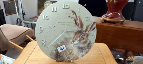 A Wrendale designs Hare wall clock