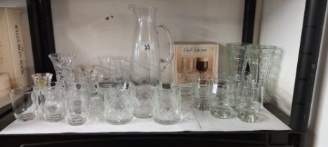 A good lot of glassware including jug and sets of 6 glasses etc