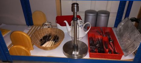 A quantity of kitchenalia including cutlery